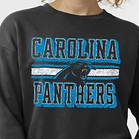 Women's Champion  Black Carolina Panthers Powerblend Fleece Sweatshirt