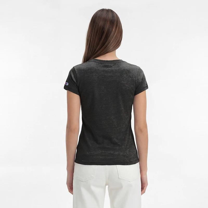 Women's Champion Black Carolina Panthers Triumph Tri-Blend V-Neck T-Shirt