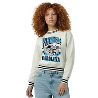 Sweat-shirt en polaire à tissage inversé crème Champion pour femme, Carolina Panthers