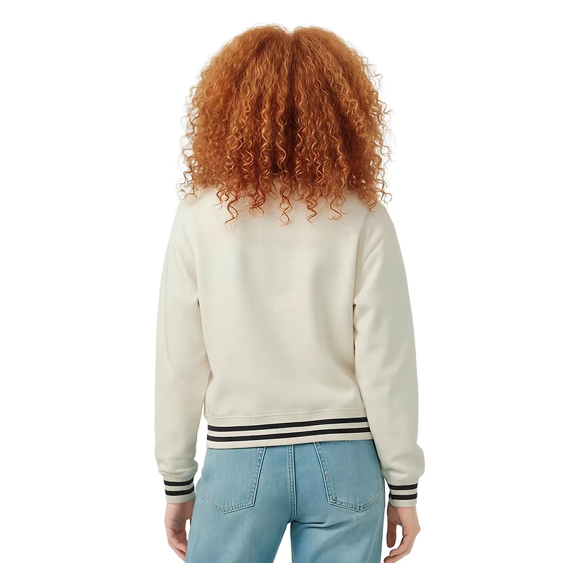 Sweat-shirt en polaire à tissage inversé crème Champion pour femme, Carolina Panthers