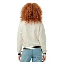 Sweat-shirt en polaire à tissage inversé crème Champion pour femme, Carolina Panthers
