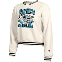 Women's Champion  Cream Carolina Panthers Reverse Weave Fleece Sweatshirt