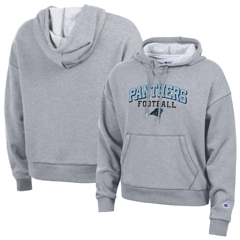Sweat à capuche Champion Triumph Tri-Blend gris pour femme, modèle Panthers de la Caroline