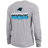 Women's Champion Heather Gray Carolina Panthers Core Long-Sleeve T-Shirt