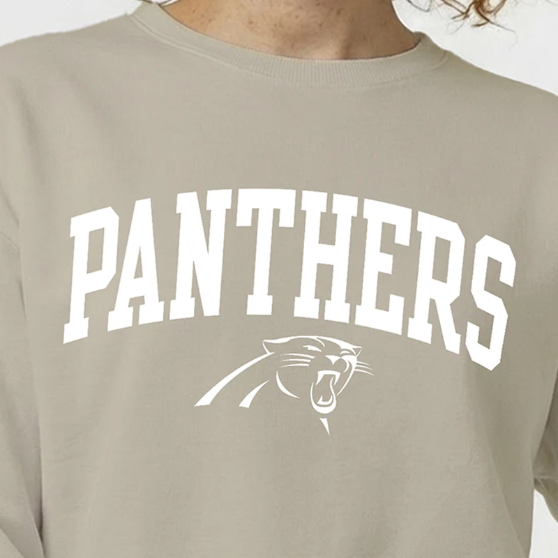 Women's Champion  Light Brown Carolina Panthers Powerblend Cocoa Butter Fleece Sweatshirt