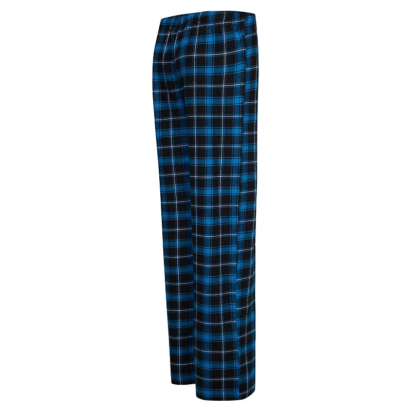Ensemble de nuit Concepts Sport noir/bleu Carolina Panthers Arctic haut et pantalon en flanelle pour femme