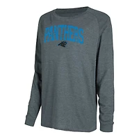 Women's Concepts Sport Black/Charcoal Carolina Panthers Raglan Long Sleeve Top & Shorts Lounge Set