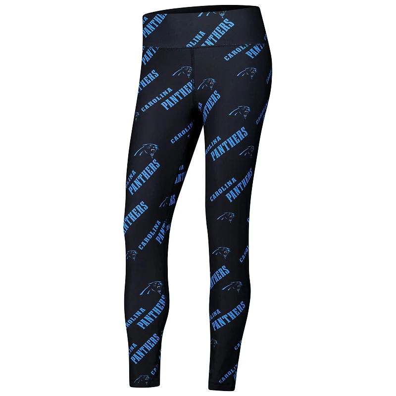 Leggings de nuit en tricot imprimé intégral Breakthrough Carolina Panthers pour femmes Concepts Sport Black
