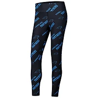 Leggings de nuit en tricot imprimé intégral Breakthrough Carolina Panthers pour femmes Concepts Sport Black