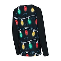 Ensemble haut à manches longues et pantalon en tricot raglan Garland des Carolina Panthers pour femme Concepts Sport Black