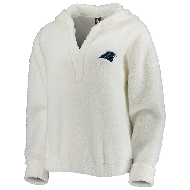 Ensemble haut et short Fluffy Hoodie Carolina Panthers Concepts Sport pour femmes