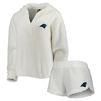Ensemble haut et short Fluffy Hoodie Carolina Panthers Concepts Sport pour femmes