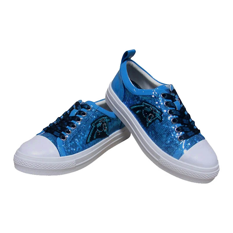 Women's Cuce Blue Carolina Panthers Team Sequin Sneakers