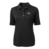 Women's Cutter & Buck  Black Carolina Panthers Helmet Logo DryTec Virtue Eco Pique Recycled Polo