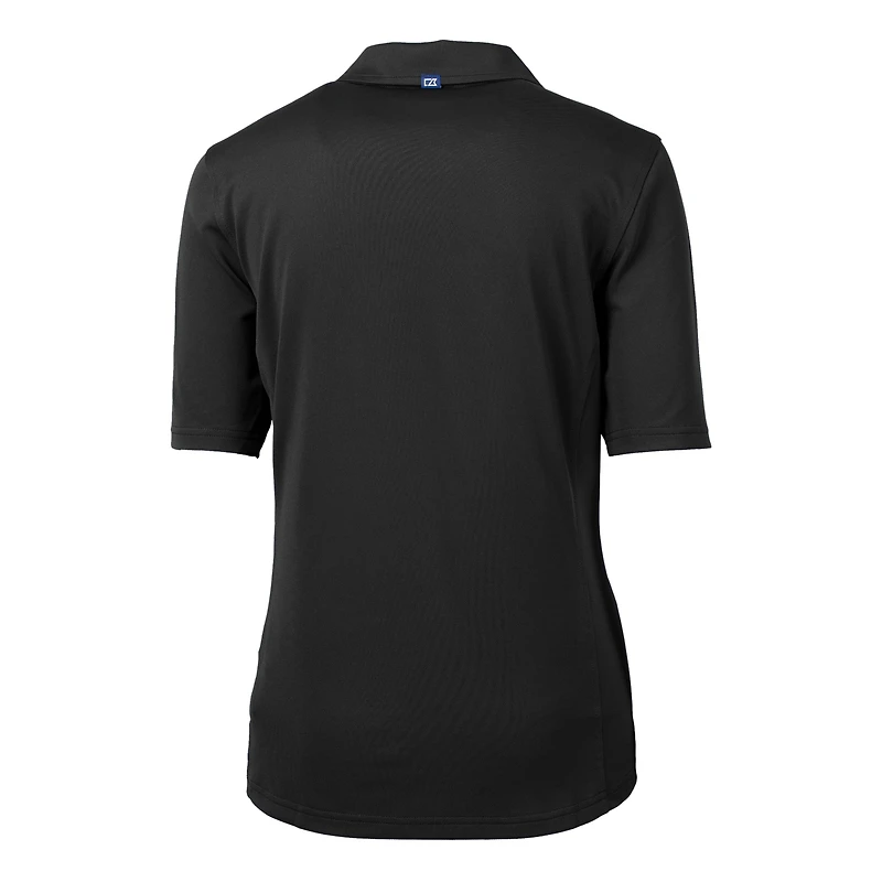 Women's Cutter & Buck  Black Carolina Panthers Helmet Logo DryTec Virtue Eco Pique Recycled Polo