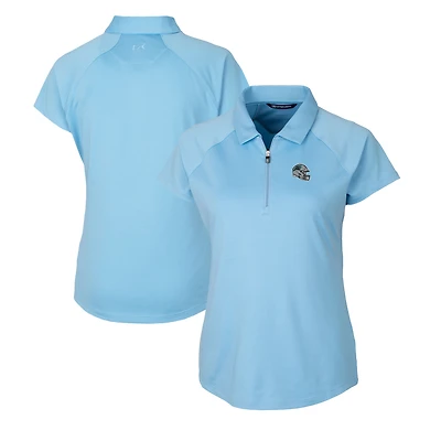 Women's Cutter & Buck  Blue Carolina Panthers Helmet Logo DryTec Forge Stretch Polo