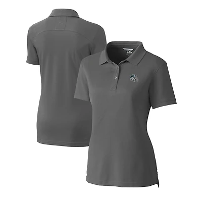 Women's Cutter & Buck  Gray Carolina Panthers Helmet Logo Advantage DryTec Tri-Blend Pique Polo