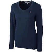Women's Cutter & Buck Navy Carolina Panthers Lakemont Tri-Blend V-Neck Sweater