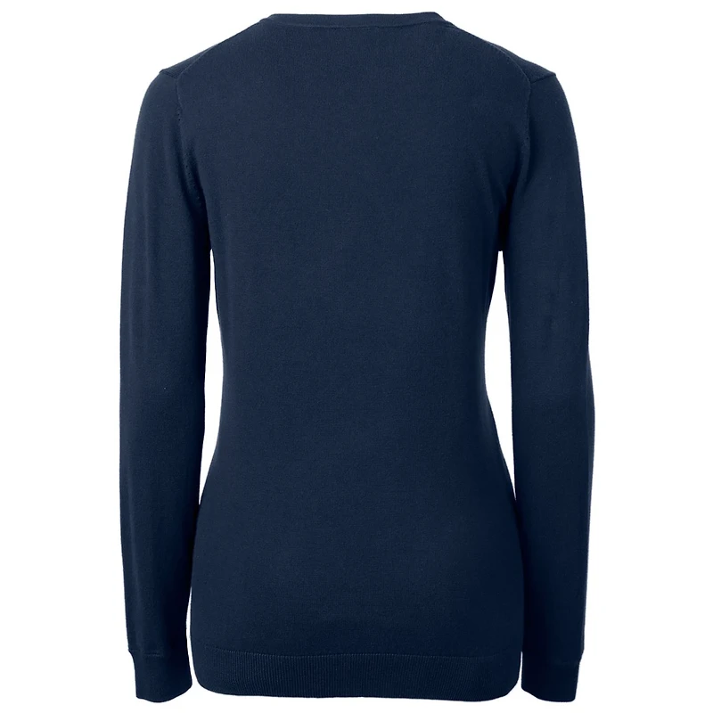 Pull à col en V bleu marine pour femme, Cutter & Buck, Carolina Panthers, Lakemont Tri-Blend