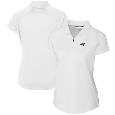 Polo extensible Forge blanc pour femme Cutter & Buck des Carolina Panthers