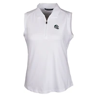 Polo sans manches extensible DryTec Forge pour femme, blanc, avec logo du casque des Carolina Panthers, Cutter & Buck