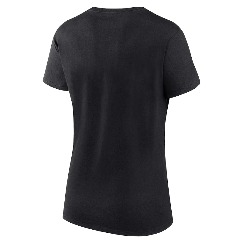 Pack combiné de t-shirts légers à manches courtes et longues Fanatics pour femmes, noir/blanc, Carolina Panthers