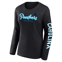 Women's Fanatics Black/White Carolina Panthers Two-Pack Combo Cheerleader T-Shirt Set