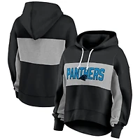 Fanatics Black Carolina Panthers Filled Stat Sheet Sweat à capuche court léger et modeste pour femmes