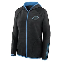 Sweat à capuche zippé raglan pour femme Black Carolina Panthers Redzone End Around Pass