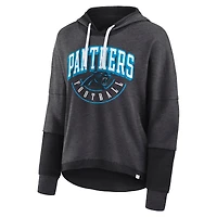 Fanatics Charcoal Carolina Panthers Lightewight Modest Crop Lounge Casque Arch Pull à capuche pour femmes