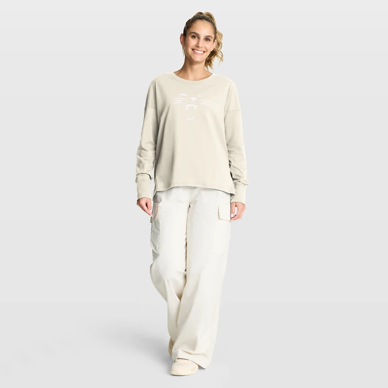 Women's Fanatics Cream Carolina Panthers Dove Legacy Long Sleeve T-Shirt