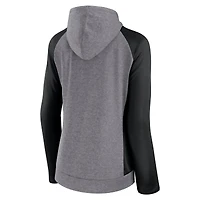 Fanatics Heather Grey/College Black Carolina Panthers Blind Side Sweat à capuche léger entièrement zippé pour femmes