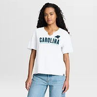 Women's Fanatics White Carolina Panthers Redzone Slub Boxy T-Shirt