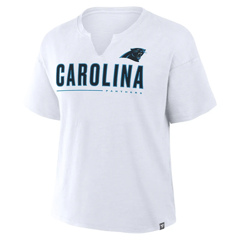 T-shirt boxy blanc Fanatics Redzone des Carolina Panthers pour femme