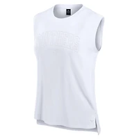 Débardeur de sport blanc Carolina Panthers Studio Fanatics pour femmes
