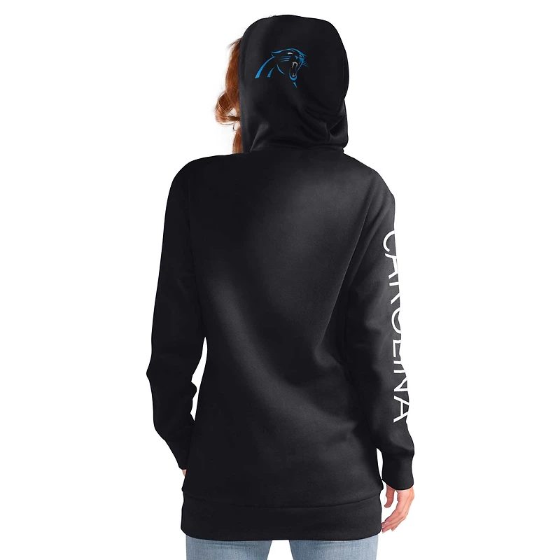 Sweat à capuche pour femme G-III 4Her by Carl Banks Black Carolina Panthers Extra Inning