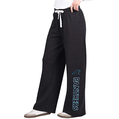 Women's G-III 4Her by Carl Banks Black Carolina Panthers Field Wide Leg Sweatpants