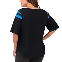 T-shirt Linebacker G-III 4Her by Carl Banks Black Carolina Panthers pour femme