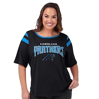 Women's G-III 4Her by Carl Banks Black Carolina Panthers Plus Linebacker T-Shirt