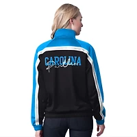 Veste de survêtement d'après-match entièrement zippée G-III 4Her par Carl Banks pour femme, noire, des Carolina Panthers