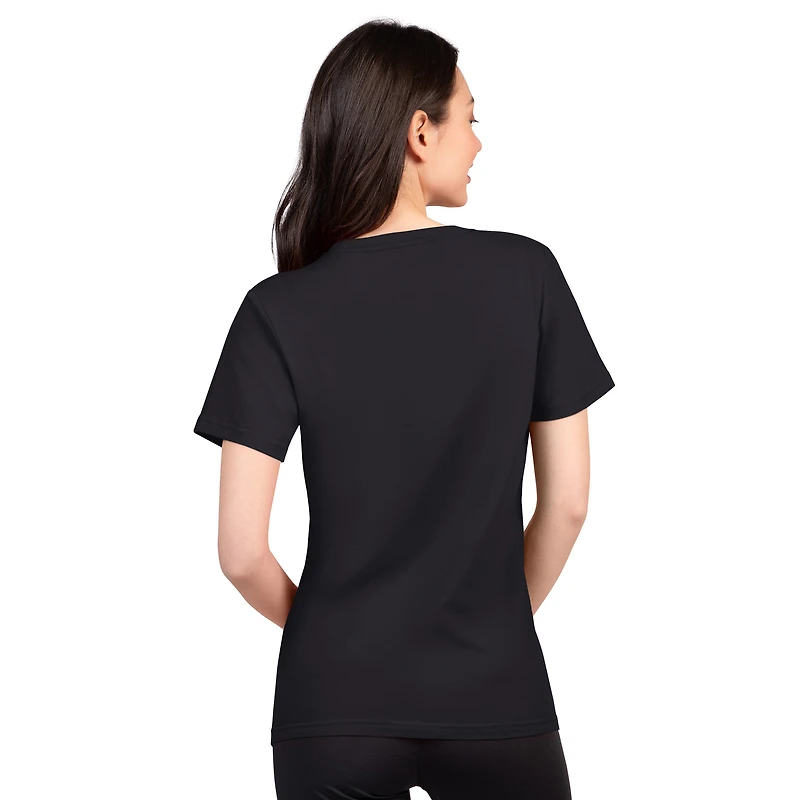 Women's G-III 4Her by Carl Banks Black Carolina Panthers Super-Slim Lightweight Winning Crew T-Shirt
