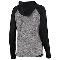 Women's G-III 4Her by Carl Banks Heathered Gray/Black Carolina Panthers Championship Ring Pullover Hoodie