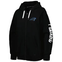 MSX by Michael Strahan Black Carolina Panthers Emerson Sweat à capuche léger entièrement zippé pour femme