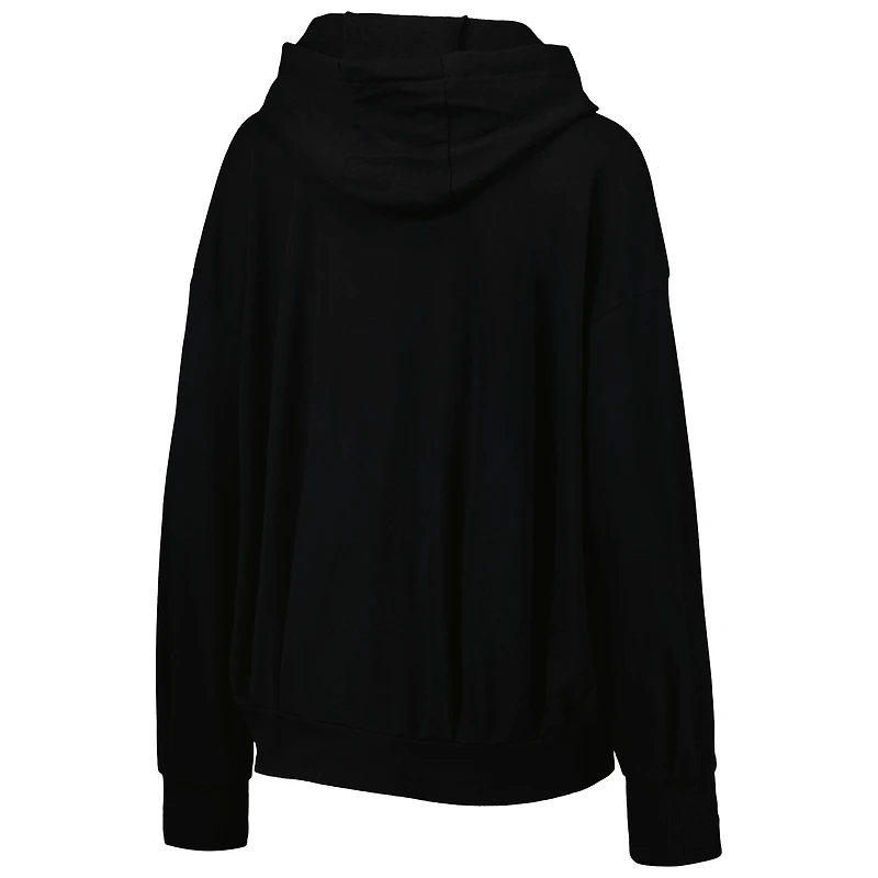 MSX by Michael Strahan Black Carolina Panthers Emerson Sweat à capuche léger entièrement zippé pour femme