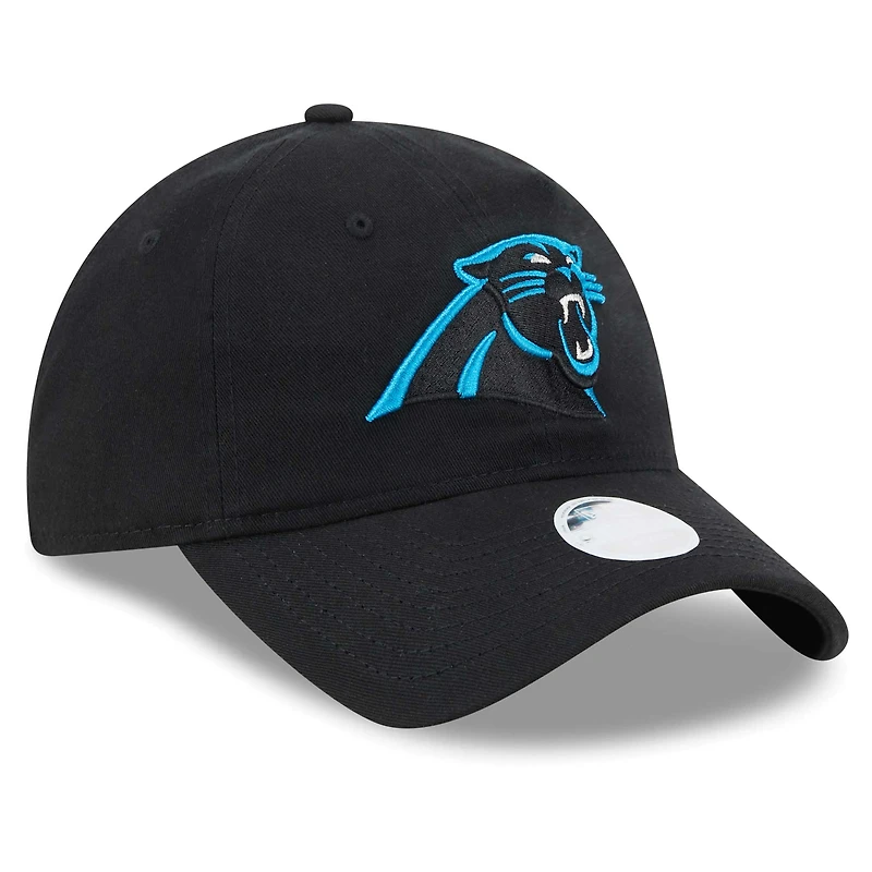 Casquette réglable New Era Black Carolina Panthers Main Core Classic 2.0 9TWENTY pour femme
