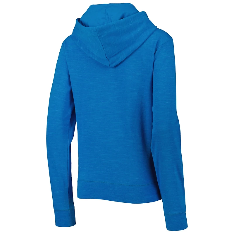 Sweat à capuche entièrement zippé New Era Carolina Panthers Reverse pour femme, bleu