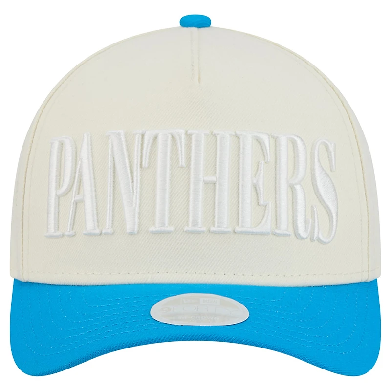 Women's New Era Cream/Blue Carolina Panthers Tonal A-Frame 9FORTY Adjustable Hat