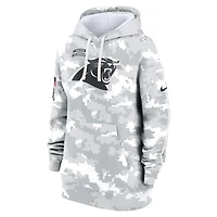 Sweat à capuche surdimensionné en polaire Nike Arctic Camo Carolina Panthers 2024 Salute To Service Club pour femme