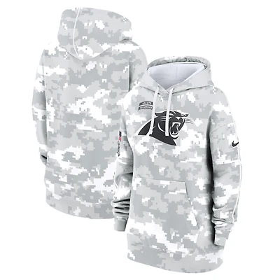Sweat à capuche surdimensionné en polaire Nike Arctic Camo Carolina Panthers 2024 Salute To Service Club pour femme