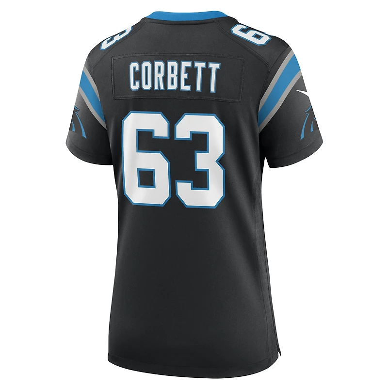 Women's Nike Austin Corbett Black Carolina Panthers Team Game Jersey